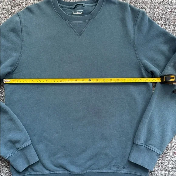 L.L. Bean Men's Vintage Teal Crewneck Cotton Sweater Small - Picture 4 of 10